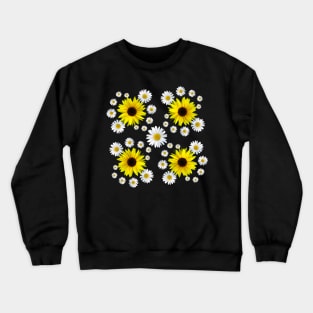 blooming daisy blossoms sunflowers flower daisies floral pattern Crewneck Sweatshirt